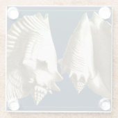 Sepia Conch Seashells Glazen Onderzetter (Achterkant)