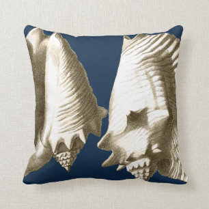 Sepia Conch Seashells Kussen