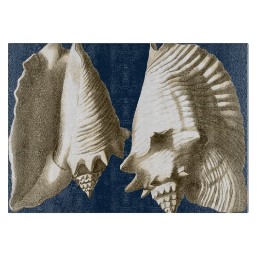 Sepia Conch Seashells Snijplank (Voorkant)
