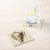 Sepia Conch Shell Vierkante Kartonnen Onderzetter (Insitu)