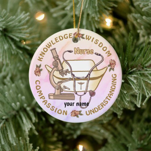 Sepia Cool Nurse Keramisch Ornament (Boom)