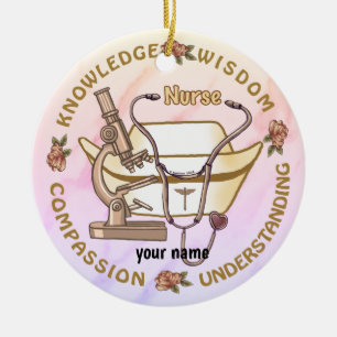 Sepia Cool Nurse Keramisch Ornament