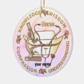 Sepia Cool Nurse Keramisch Ornament (Links)