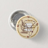 Sepia Cool Nurse Ronde Button 3,2 Cm (Voorkant /achterkant)