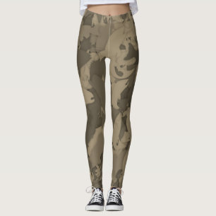 Sepia Country Girl Vist Camouflage Patroon Leggings