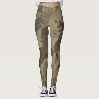 Sepia Country Girl Vist Camouflage Patroon Leggings