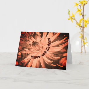 Sepia Dahlia Flower Personalized Birthday Kaart