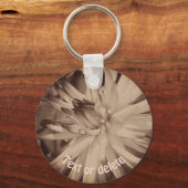 Sepia Dahlia Flower Personalized Sleutelhanger (Voorkant)