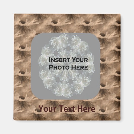 Sepia Daisy Fleurs Magnet photo (Devant)