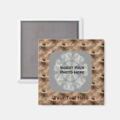 Sepia Daisy Flowers Photo Magnet Magneet (Voorkant / Achterkant)