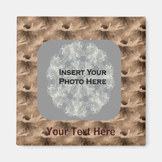 Sepia Daisy Flowers Photo Magnet Magneet (Voorkant)