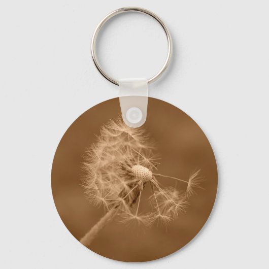 Sepia Dandelion Sleutelhanger (Voorkant)