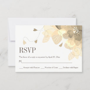 Sepia delicate herfst bloemen bloemenbruiloft RSVP