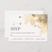 Sepia delicate herfst bloemen bloemenbruiloft RSVP (Voorkant / Achterkant)