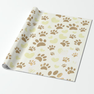 Sepia Dog schildert afdrukken en haren Cadeaupapier