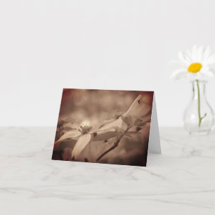  Sepia Dogwood Bloem Gepersonaliseerde Opmerking Kaart
