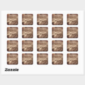Sepia Dogwood Flowers Gepersonaliseerd Vierkante Sticker (Vel)