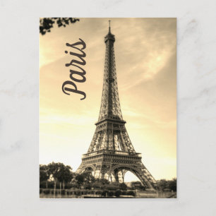 Sepia Eiffel Tower Paris Europe Foto Briefkaart