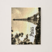 Sepia Eiffel Tower Paris Europe Foto Legpuzzel (Verticaal)