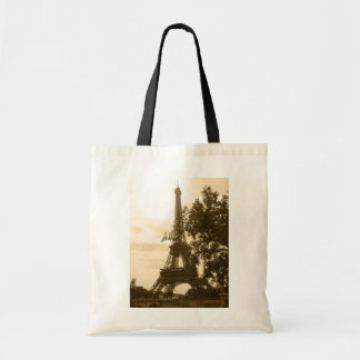 Sepia Eiffel Tower Tote Bag
