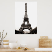 Sepia Eiffeltoren Paris Travel Poster (Keuken)