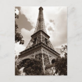 Sepia Eiffeltoren Romance Parijs Europa Briefkaart (Voorkant)