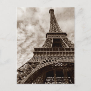 Sepia Eiffeltoren van onder de Romance Paris Europ Briefkaart