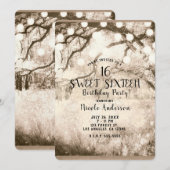  Sepia Enchanted Forest Lights Sweet 16 Kaart (Voorkant / Achterkant)