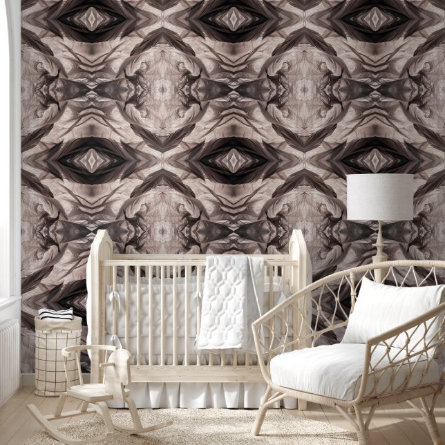 Sepia eye-like geometric L-size pattern Behang (Kinderen)