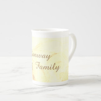 Sepia familienaam Bone China mok
