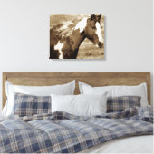 Sepia Flashy Mare Canvas Afdruk (Insitu (Slaapkamer))