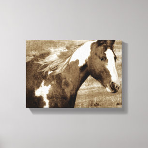 Sepia Flashy Mare Canvas Afdruk