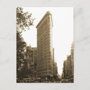 Sepia Flat Iron Building Fine Art Foto Briefkaart