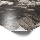 Sepia Floral Foto Afdruk (Hoek)