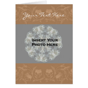 Sepia Floral Pattern-fotokaart