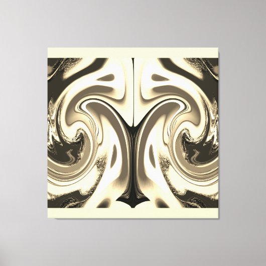 Sepia flow art canvas afdruk (Voorkant)