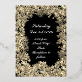 Sepia Flower Boarder sur Faire-part de mariage noi (Verso)