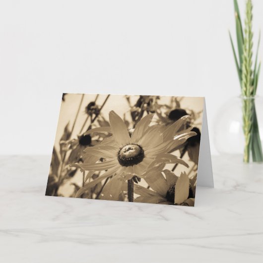 Sepia Flower Kaart (Voorkant)