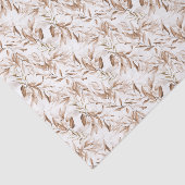 Sepia Foliage op White Boho Baby shower Tissuepapier (Detail)