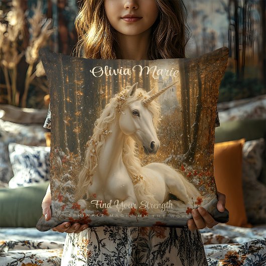 Sepia Forest Unicorn Castle Sprookje Kussen