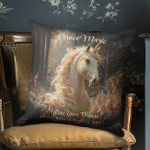 Sepia Forest Unicorn Sprookjesachtige Kasteelkuns Kussen