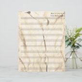  Sepia Gekreukeld Blank Bladmuziek 10 Stave (Staand voorkant)