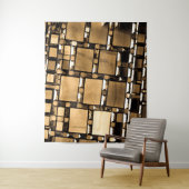 Sepia Geometric Mirrors Wandkleed (In situ)