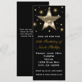 Sepia Gold Hollywood Star Retro Invitation Vintage (Devant / Derrière)