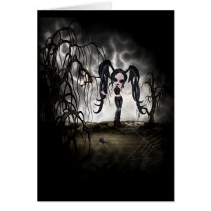 Sepia Goth Girl Vignette