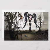 Sepia Gothic Girl Briefpapier (Voorkant / Achterkant)