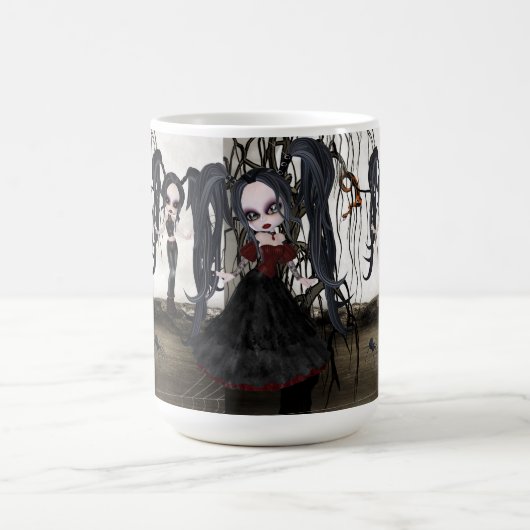 Sepia Gothic Girl Koffiemok (Center)