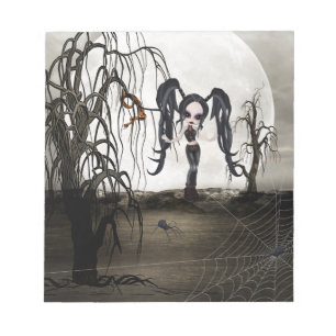 Sepia Gothic Girl Notitieblok