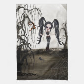 Sepia Gothic Girl Theedoek (Verticaal)