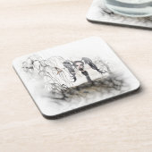 Sepia Gothic Girl Vignette Bier Onderzetter (Linkerzijde)